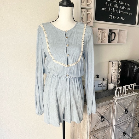 Pants - Sky Blue Vintage Romper